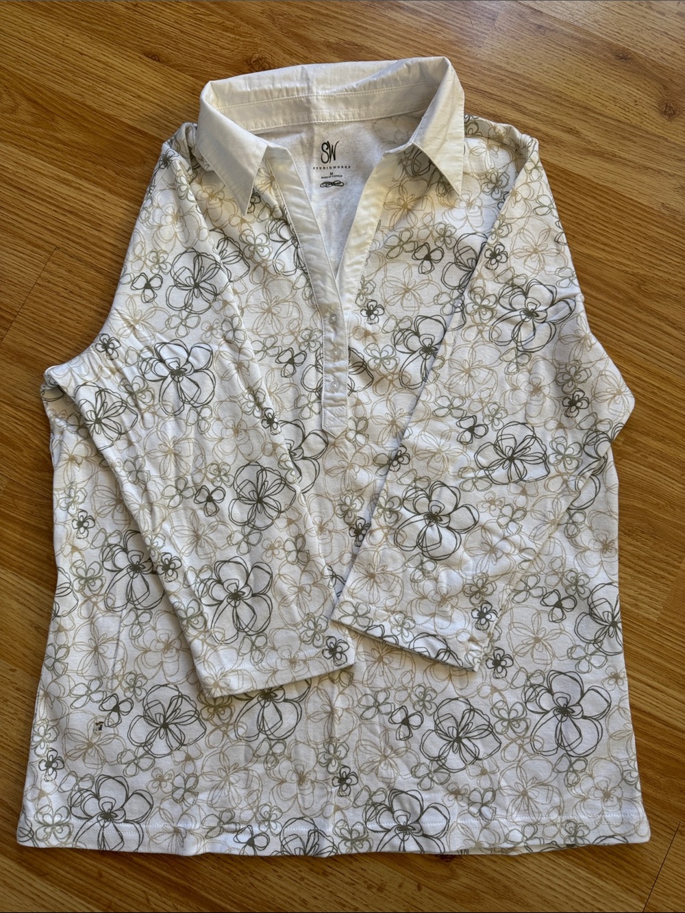 Studio Works Floral Collared Top 🔅 size M